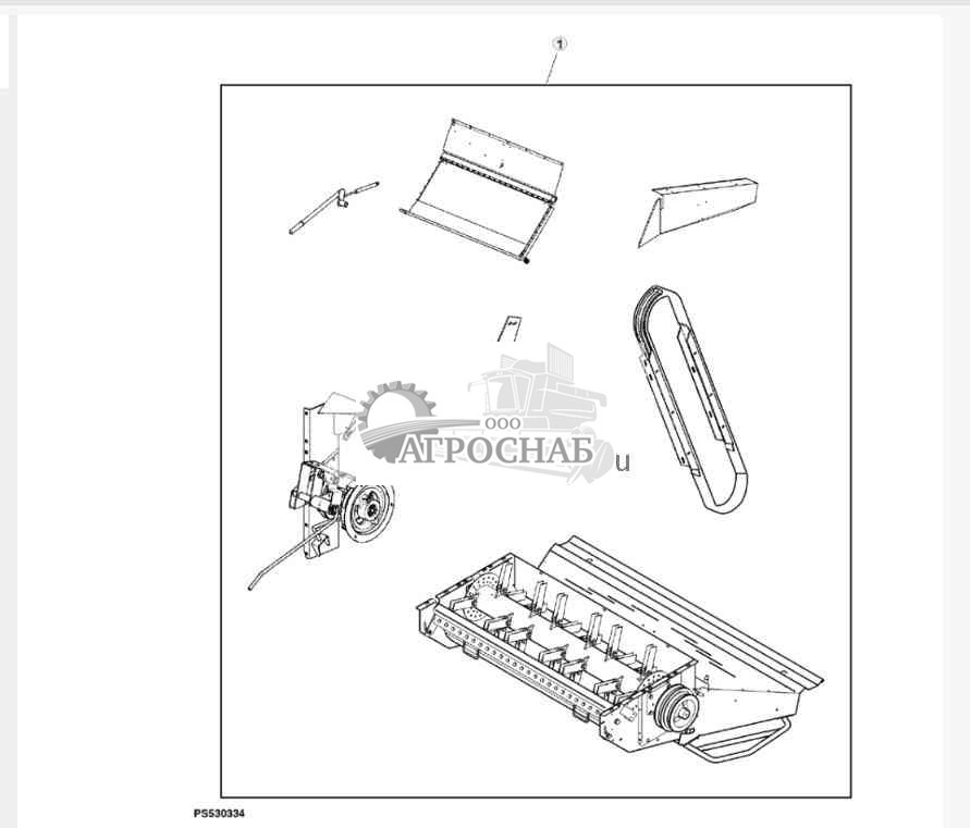 Attachment, Straw Chopper, Adjuster and Drive 